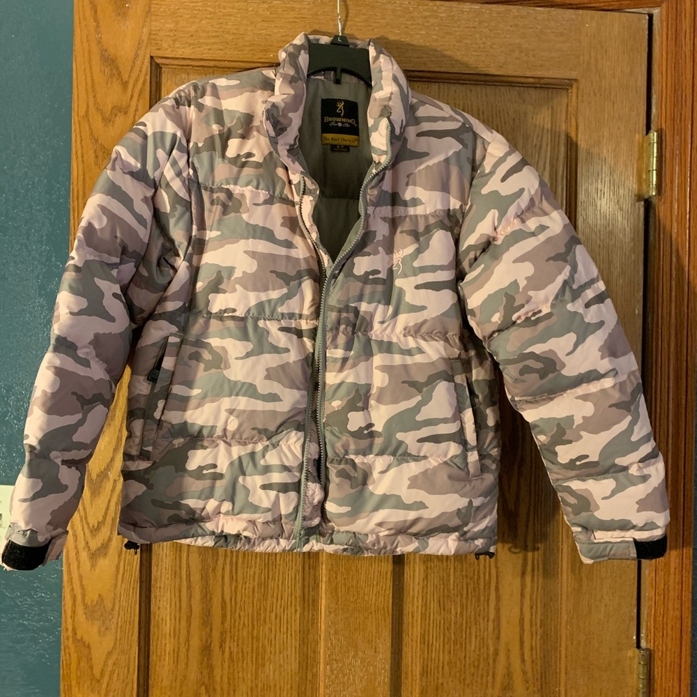Browning pink and grey camouflage coat